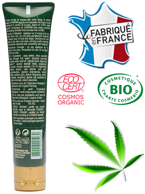 Crème visage huile de chanvre bio | CHANVRIA