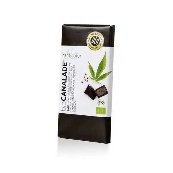 Chocolat noir fourré aux graines de chanvre Bio 100g