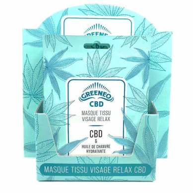 Présentoir masques visage CBD