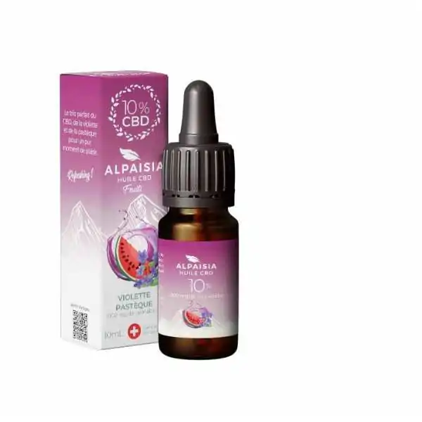 Huile CBD 10% goût violette et pastèque