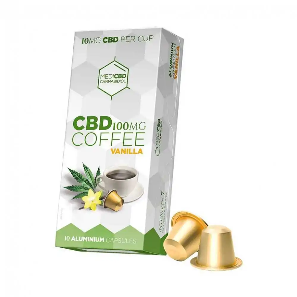 Café à la vanille au CBD 10 mg MediCBD boîte de 10 capsules