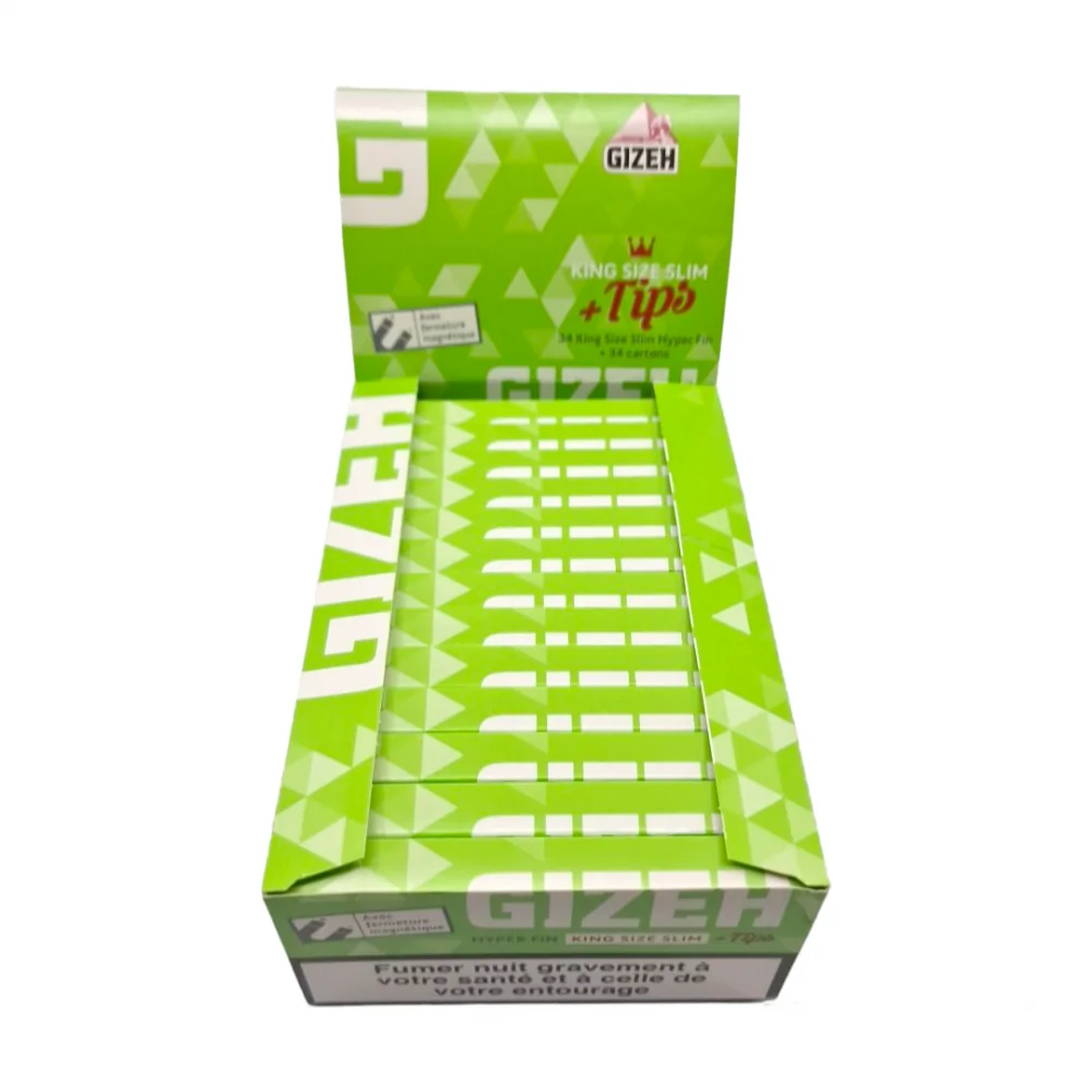 Carton de 26 cahiers de 34 Feuilles à rouler King Size + Tips GIZEH