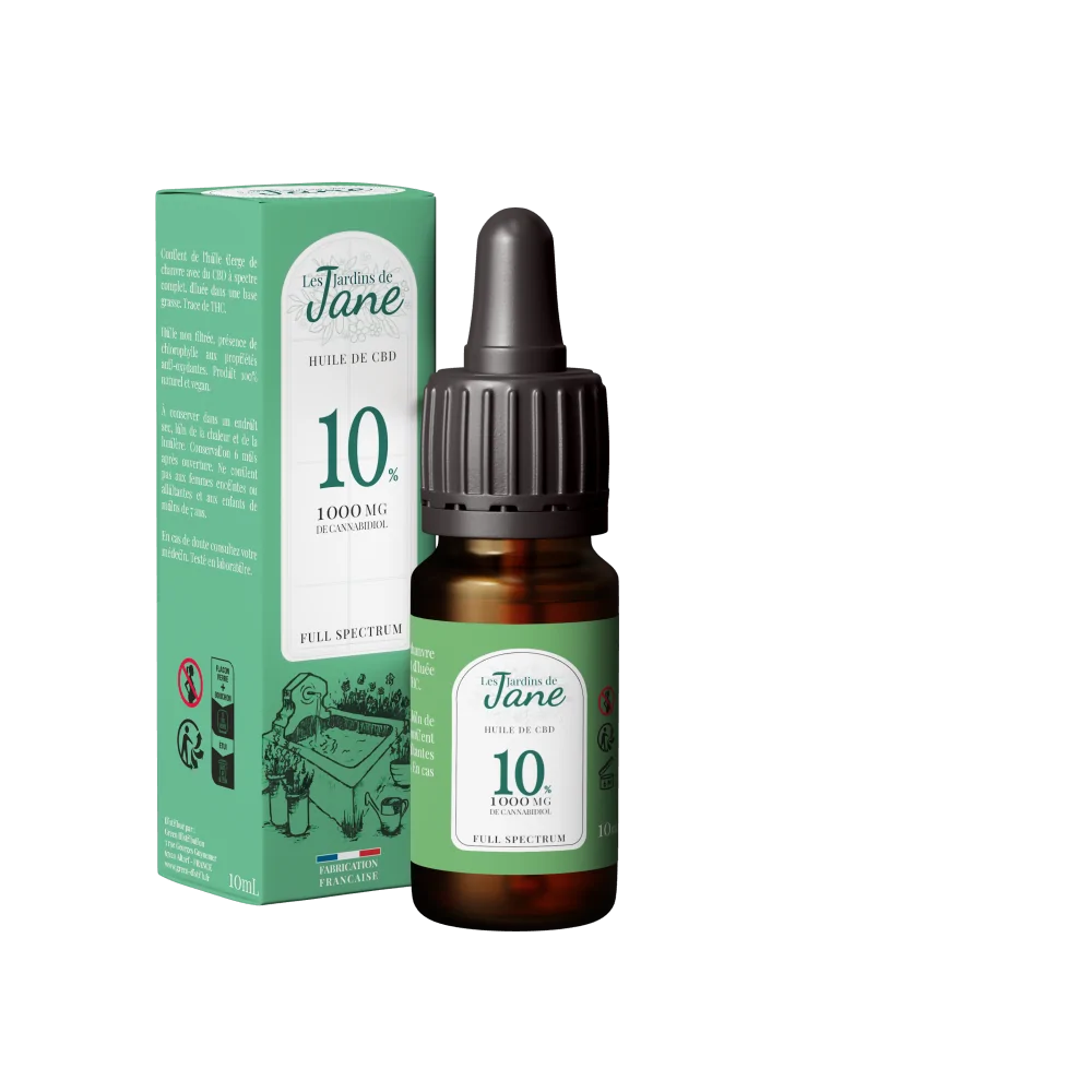 Huile de CBD 10% Full Spectrum Les Jardins de Jane 10ml