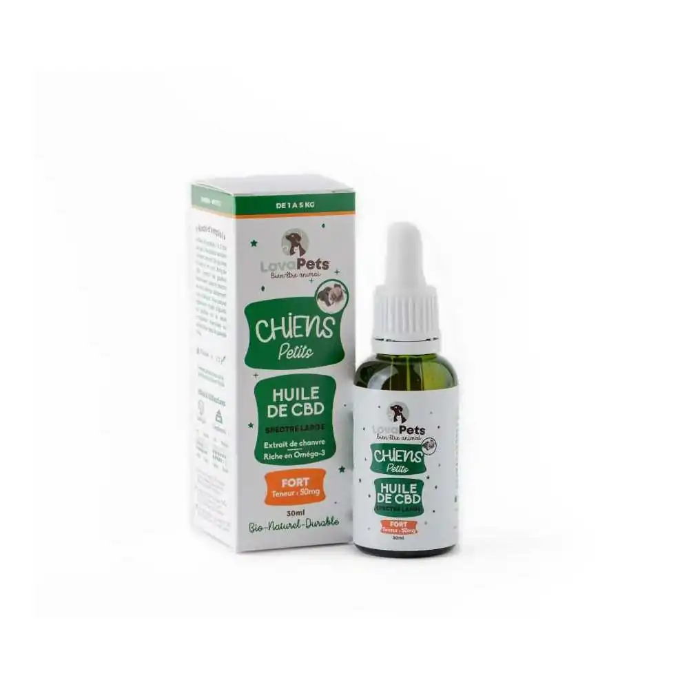 Huile de CBD pour petit chien 30ml FORT