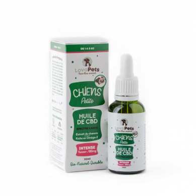 Huile de CBD 100mg pour petit chien 30ml INTENSE