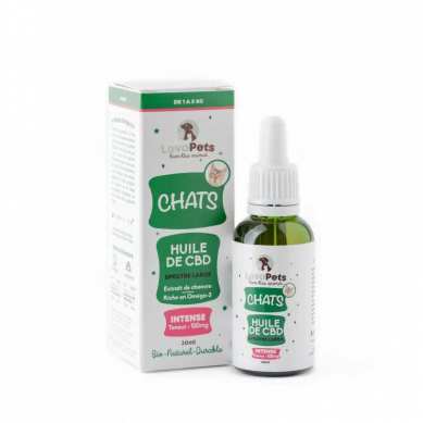 Huile de CBD 100mg pour chat 30ml INTENSE