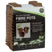 80 pots carrés en fibre de 6 cm (pack extra value)