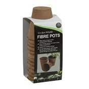 12 pots ronds en fibre de 8 cm