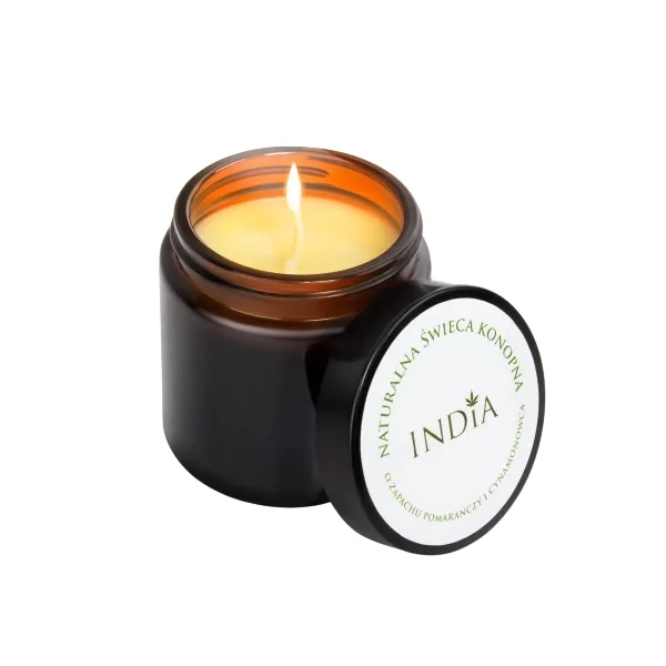 bougie chanvre orange cannelle india