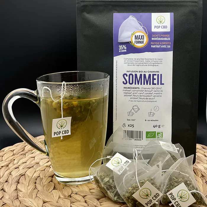 Tisane CBD bio sommeil - sachets | POP CBD