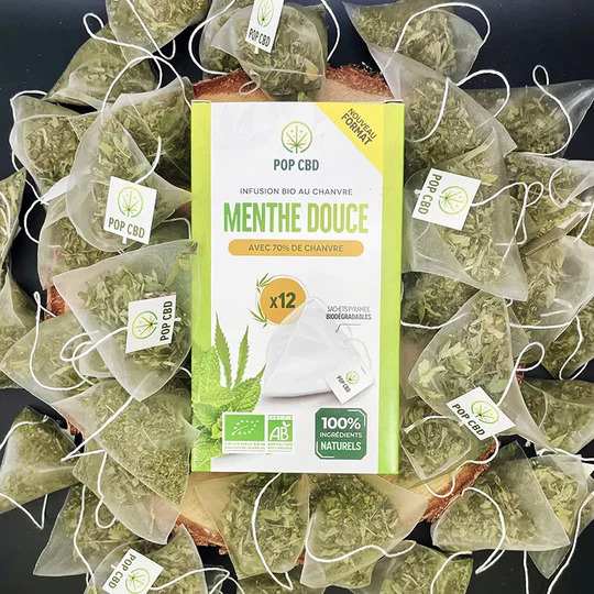 Tisane CBD bio menthe douce - sachets | POP CBD