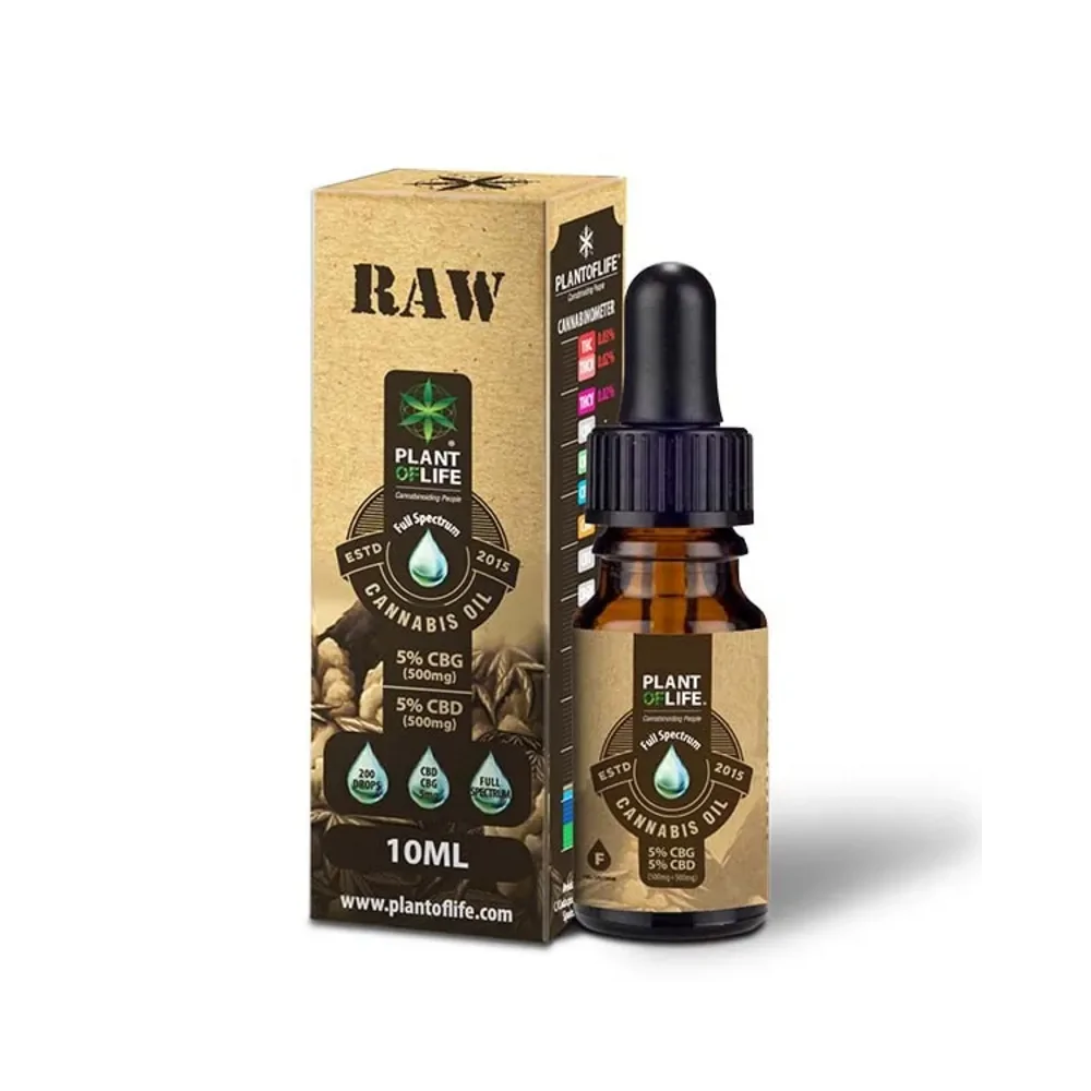 Huile CBD & CBG 5% full spectrum raw plant of life