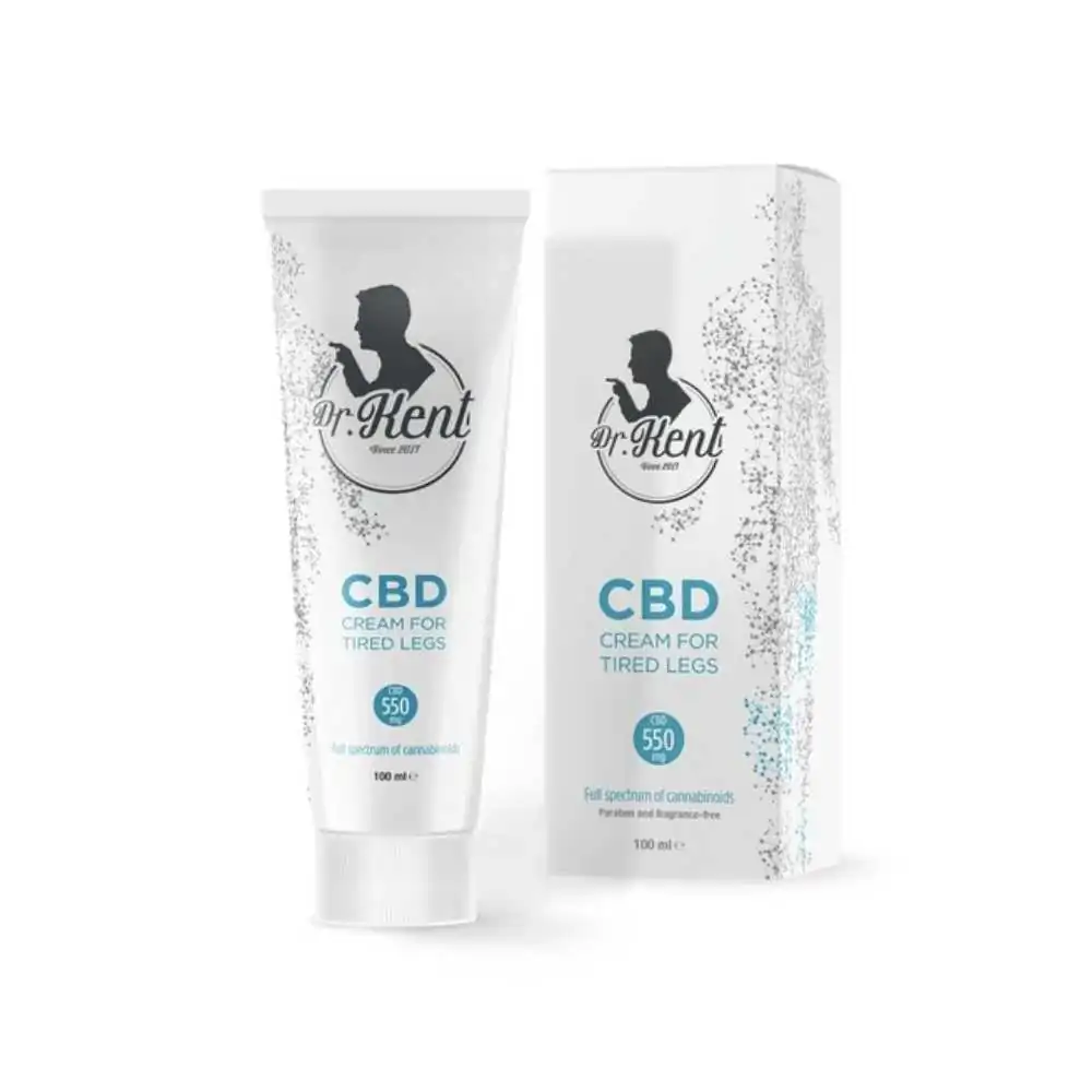 550mg CBD Crème Dr. Kent jambes tendues 100ml