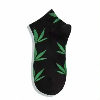chaussette cannabis noir vert