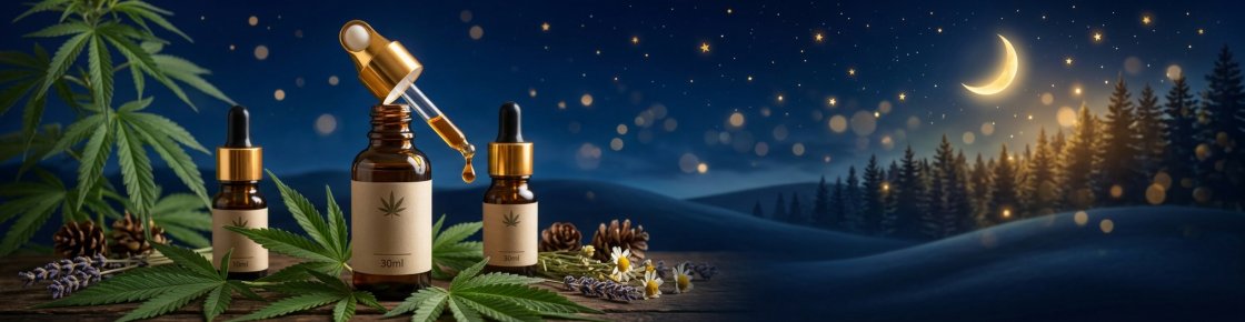 Flacons d'huile CBD avec compte-gouttes pour choisir son huile CBD sommeil