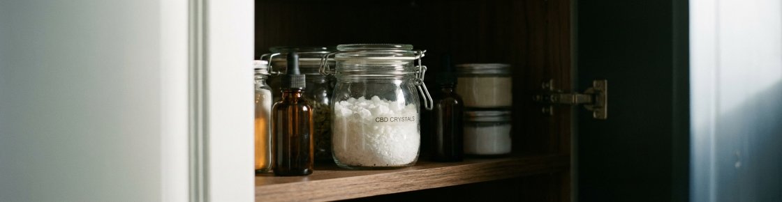 Pot hermétique de conservation pour cristaux de CBD