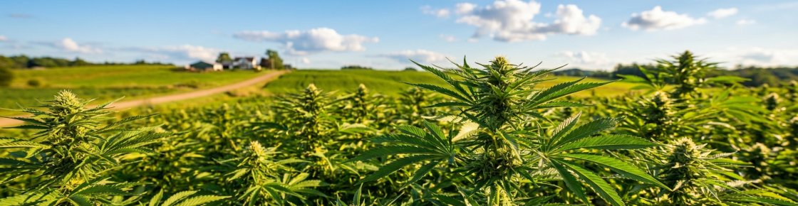 Plants de chanvre CBD cultivés en extérieur sous le soleil