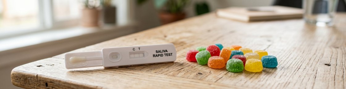 Test salivaire THC et gummies, risques des bonbons THC au contrôle routier