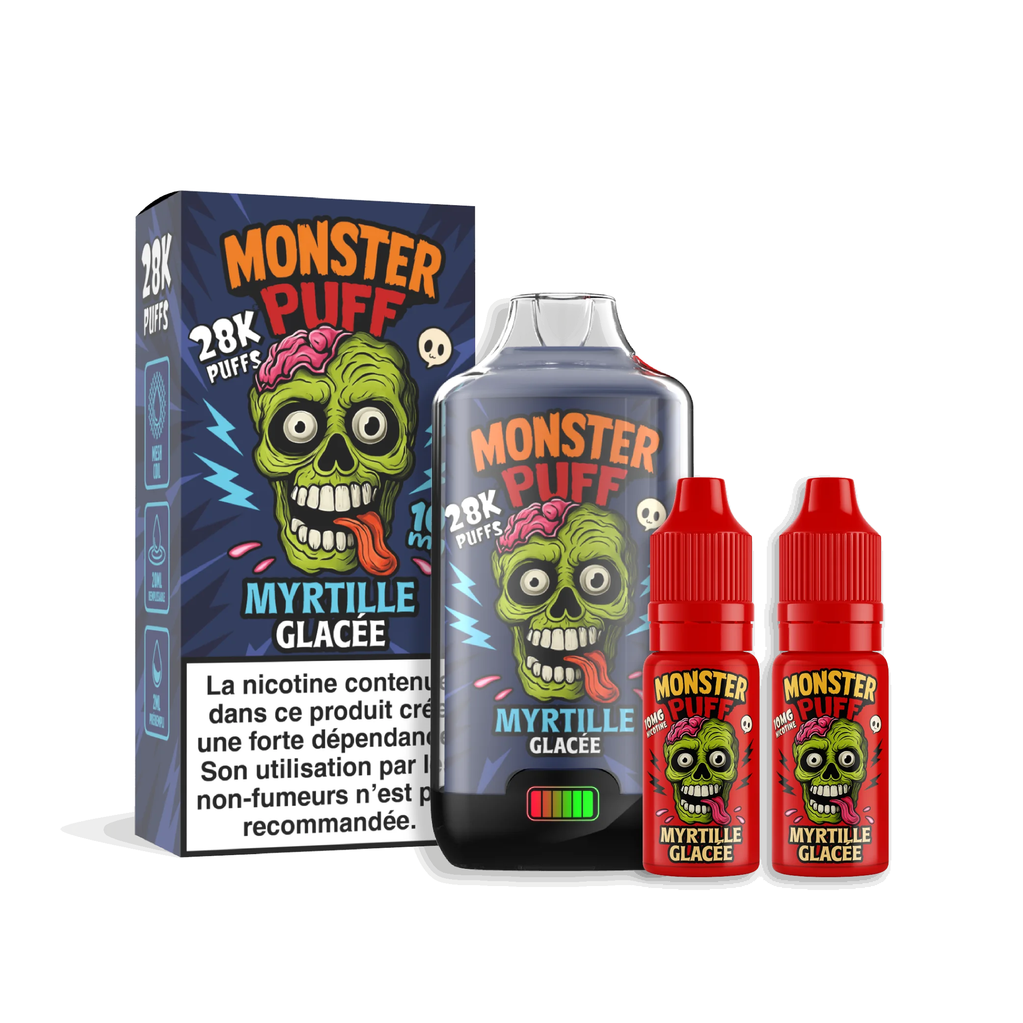 Puff Monster Puff 28K Myrtille Glacée Puff Monster Puff 28K Myrtille Glacée