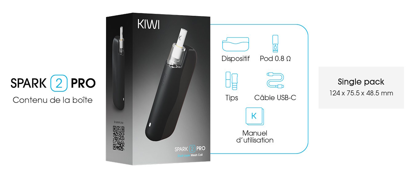 Contenu de la boite KIWI Spark 2 PRO